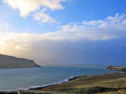 Rain approaching Loch Bay!